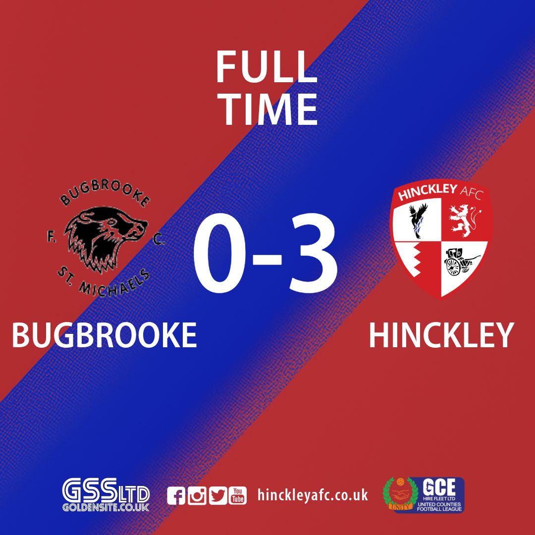 FULL TIME | Three goals, three points and a clean sheet marks an excellent return to action for Hinckley. AFC were thwarted by home keeper Ewan Evans during the first 45 but second-half goals from Jacob Shilton, Luke Jones and Ashton DeMulder earn the win