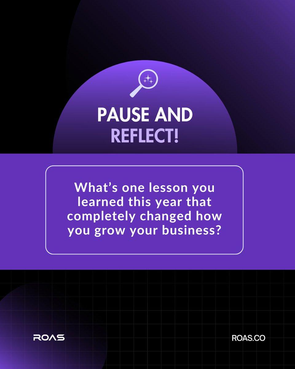 roas's tweet image. Growth comes from reflection, not just effort. 📈

What’s one lesson that shifted the way you think about your business, sales, or marketing? 🤔

Drop it below 👇

#ROAS #EntrepreneurMindset #BusinessReflection #GrowthJourney #DigitalAgency