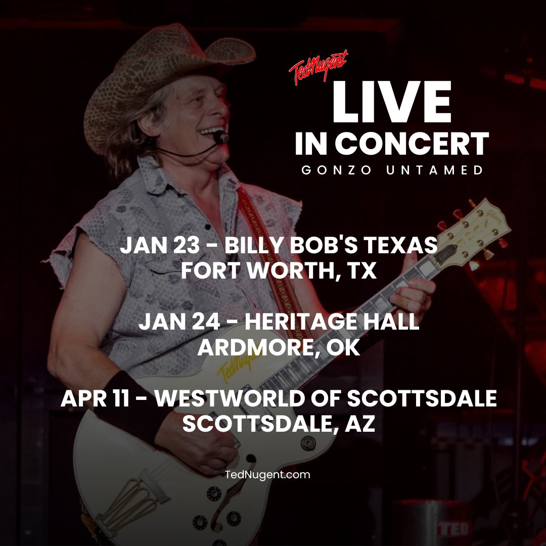 TedNugent's tweet image. Yowza! Tickets are going fast! Want to step into the DangerZone and meet Ted? Grab your chance now at TedNugent.com