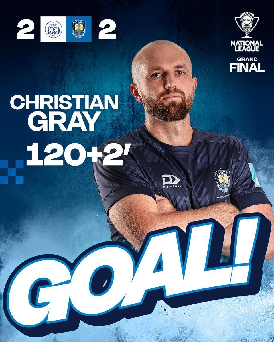Goleador2402's tweet photo. 🏆🇳🇿 AUCKLAND CITY CAMPEÓN DE LA LIGA DE NUEVA ZELANDA
El profesor Christian Gray otra vez fue el héroe. El Auckland City iba perdiendo 2-1 y Gray empató el partido en el 120+2'
En los penales, el #AucklandCity ganó y se consagró campeón https://t.co/L4cg8lz0tA