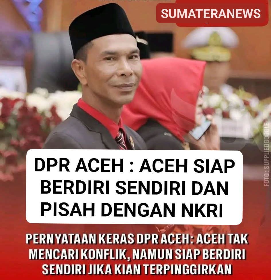 We, the people of Acheh, have always been ready to stand on our own and separate/declaration of independence from Indonesia.

Rusyidi Mukhtar emphasised that the people of Acheh have the right to question the commitment to national unity if the indifference continues.

Free Acheh