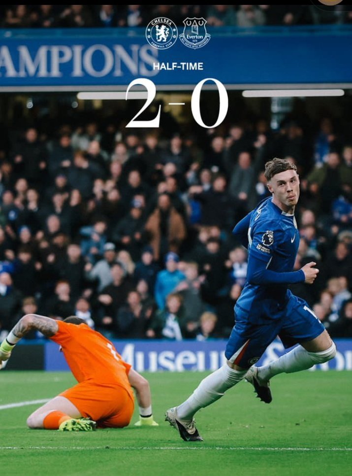 27Sports_Digest's tweet photo. ⚽ Chelsea 2–0 Everton

Cole Palmer marks his first start since returning from injury with a goal, before Malo Gusto doubles the advantage.
A composed first-half display has Chelsea firmly in control.

#SportsDigest #CFC #Chelsea #PremierLeague #CHEEVE #FootballUpdate https://t.co/jlqjVlfRhE