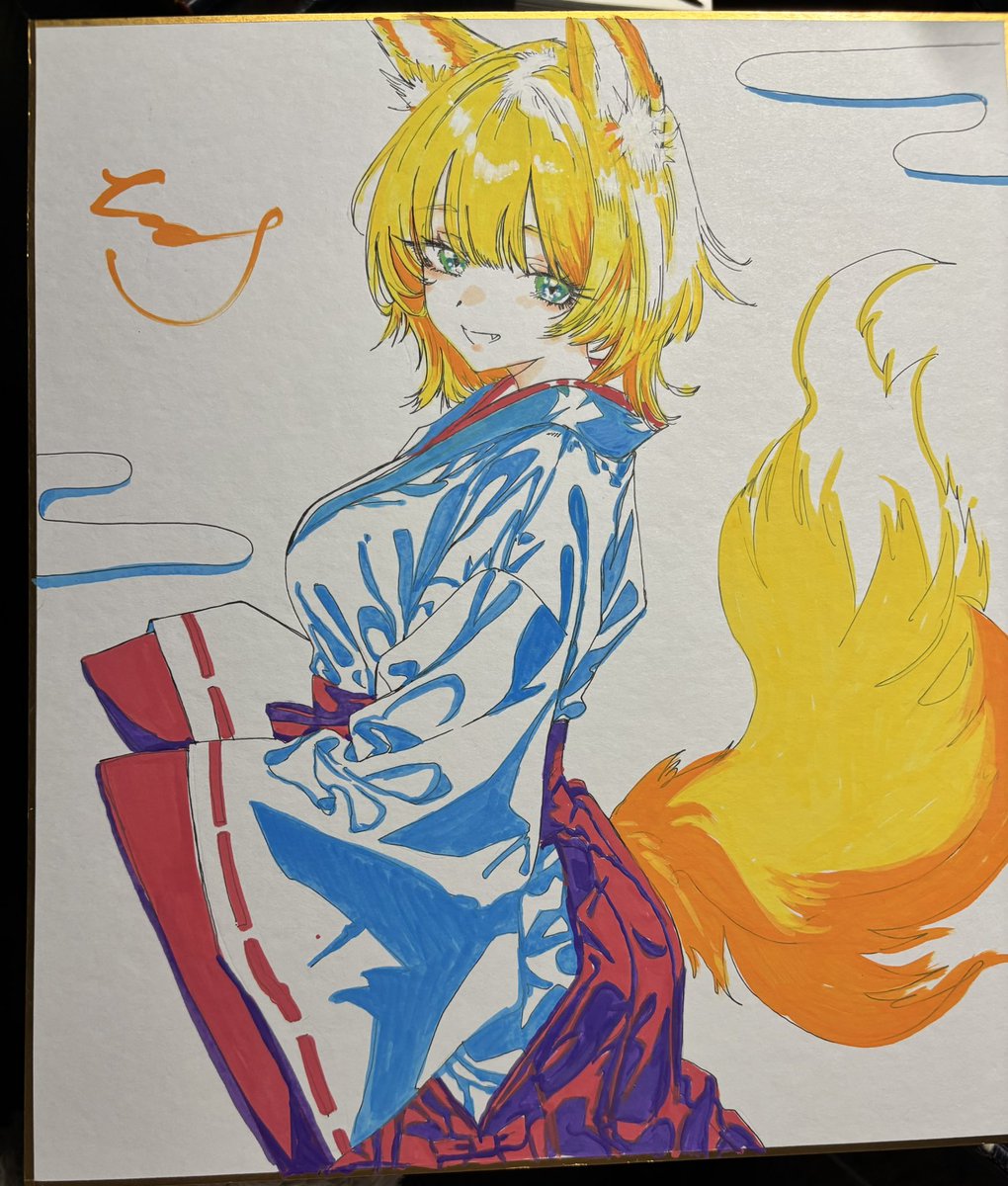 色紙2枚塗り終わった！