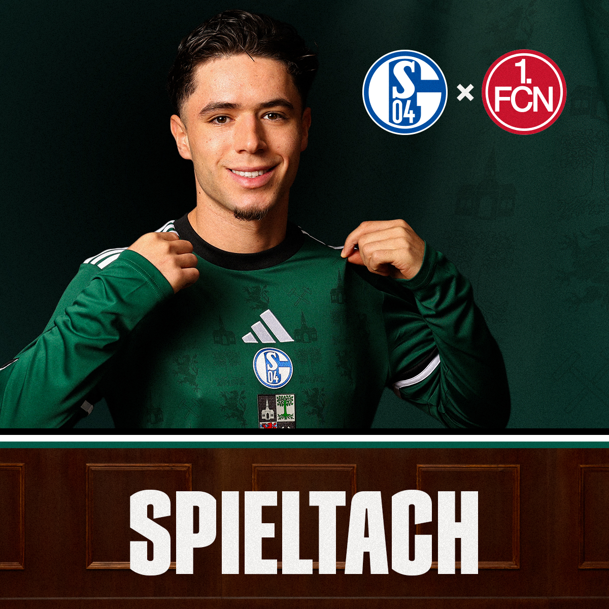 s04's tweet image. ⚒️ SPIELTACH
⚽️ #S04 🆚 @1_fc_nuernberg 
🕜 13.30 Uhr
#⃣ #S04FCN 
🤝 #SchalkeUndDerFCN