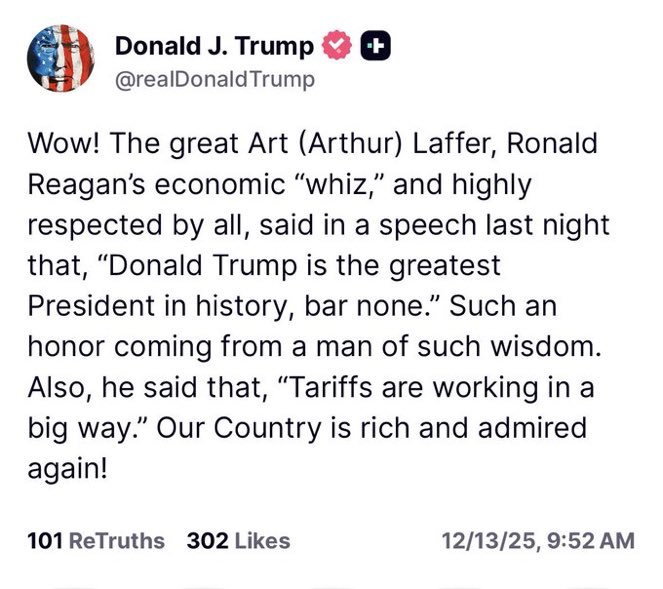 GuntherEagleman's tweet photo. 🚨 “Donald Trump is the greatest President in history, bar none” https://t.co/4O6qoqru7V