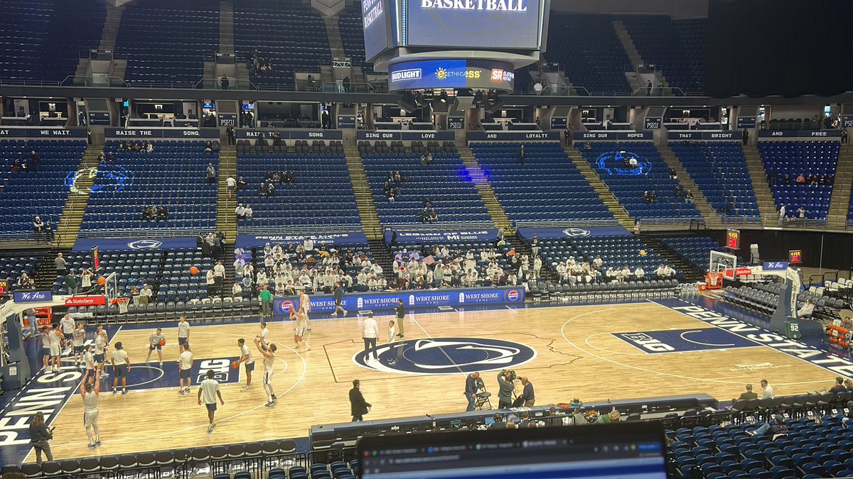 rp_21_'s tweet photo. “From the Bryce Jordan Center…”

B1G Home Opener for
@PennStateMBB vs. @MSU_Basketball 
Live on @PSUCommRadio w/ @A_Hark7 

Come hang at Noon: 
https://t.co/tbP2nRoEMM https://t.co/JGhnYGmTl1
