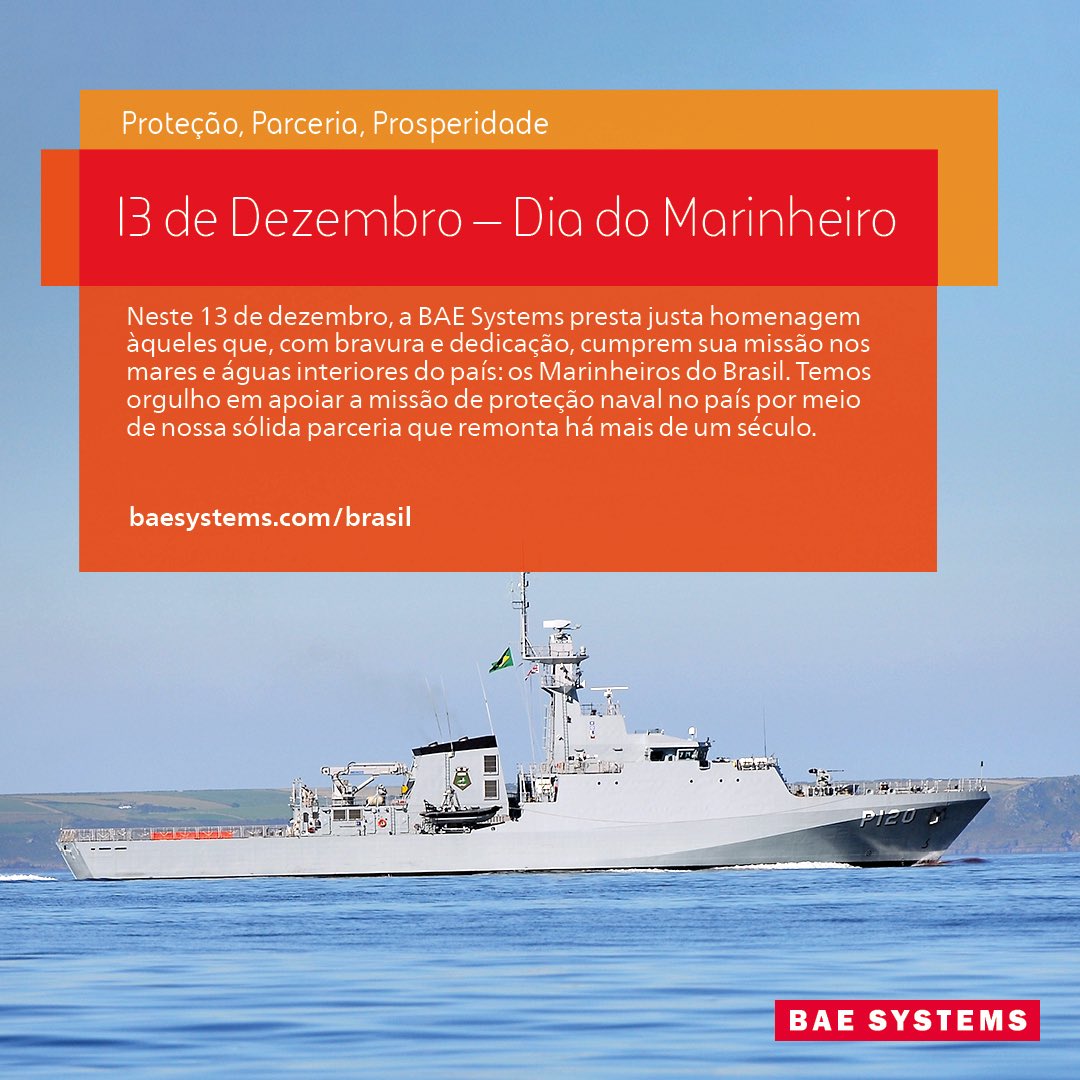 MKnowlesPR's tweet image. ⚓️ @BAESystemsplc 🤝 @marmilbr 
#DiaDoMarinheiro #Brasil #MarinhaDoBrasil