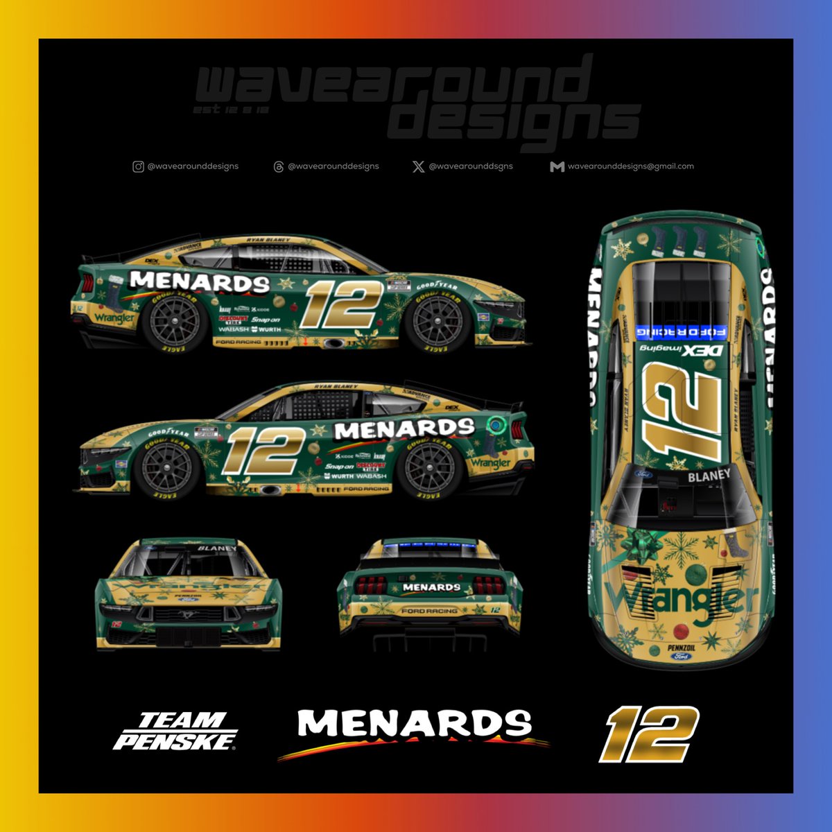 wavearounddsgns's tweet photo. Halfway there, we feeling jolly yet?
•
@ryanblaney10 @team_penske @rowdybusch @rcrracing @colecuster @haasfactoryteam
•
#NASCAR #RyanBlaney #TeamPenske #KyleBusch #RCRRacing #HaasFactoryTeam #ColeCuster https://t.co/yYchoyqCqs