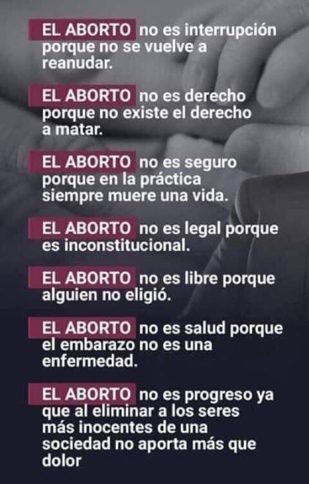 masvidaoficial's tweet image. No existe el aborto seguro, porque siempre es una tecnica peligrosa, que lastima y a veces mata a la madre, además que siempre mata al bebé (excepto los pocos casos que sobreviven).
Que no te la cuenten, no compres discursos baratos de aborto seguro, porque NO existen.