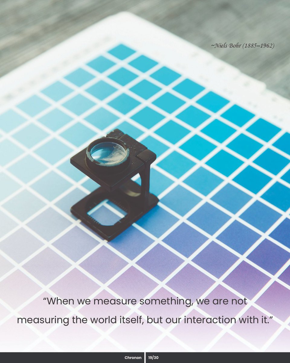 chronon_tweet's tweet image. Niels Bohr on measurement:
“When we measure something, we are not measuring the world itself, but our interaction with it.”
Data is never neutral.
We’re always in the equation.

#ScienceQuote #QuantumPhysics #NielsBohr #PerspectiveMatters