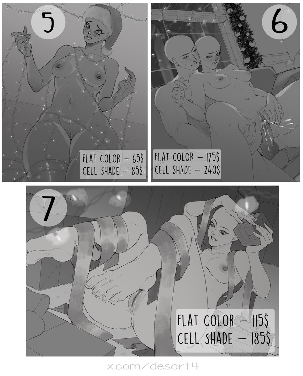 DesInu4's tweet photo. 🎄Christmas YCHs🎄

- I accept furries | Futanari | Femboys
- Can be changed  Expressions | Bust and hip size
- Clothing or lingerie has an extra cost of 15%
- Variants $10+

Offers:
2 x 15% discount
4 x 25% discount
6 x Rendered bust + Timelapse

Discord - desmichi https://t.co/xSUxtfs6KA