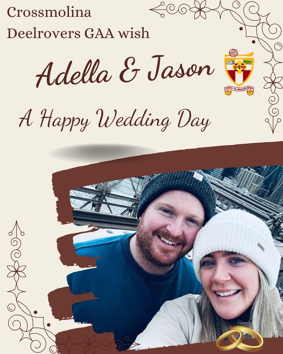 Renowned for his tenacious out in-front corner-back marking, Jason will once again be glancing over his shoulder today as he prepares to tie the knot! Best wishes to Adella &amp; Jason from all at Deelrovers GAA.”