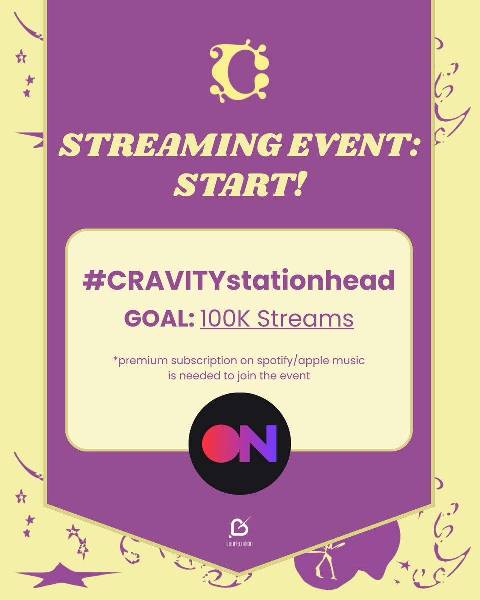 🍋 STREAMING EVENT: START! 🍋

We're back! Join us on <a href="/STATIONHEAD/">STATIONHEAD</a> and drop tags with streaming proof to encourage everyone to participate!

Tonight's host: <a href="/Luvity_base1/">CRAVITYBASE1 🍋</a>
📡: stationhead.com/luvitybase
🎯: 100 replies &amp; rt 

#CRAVITYstationhead #CRAVITY