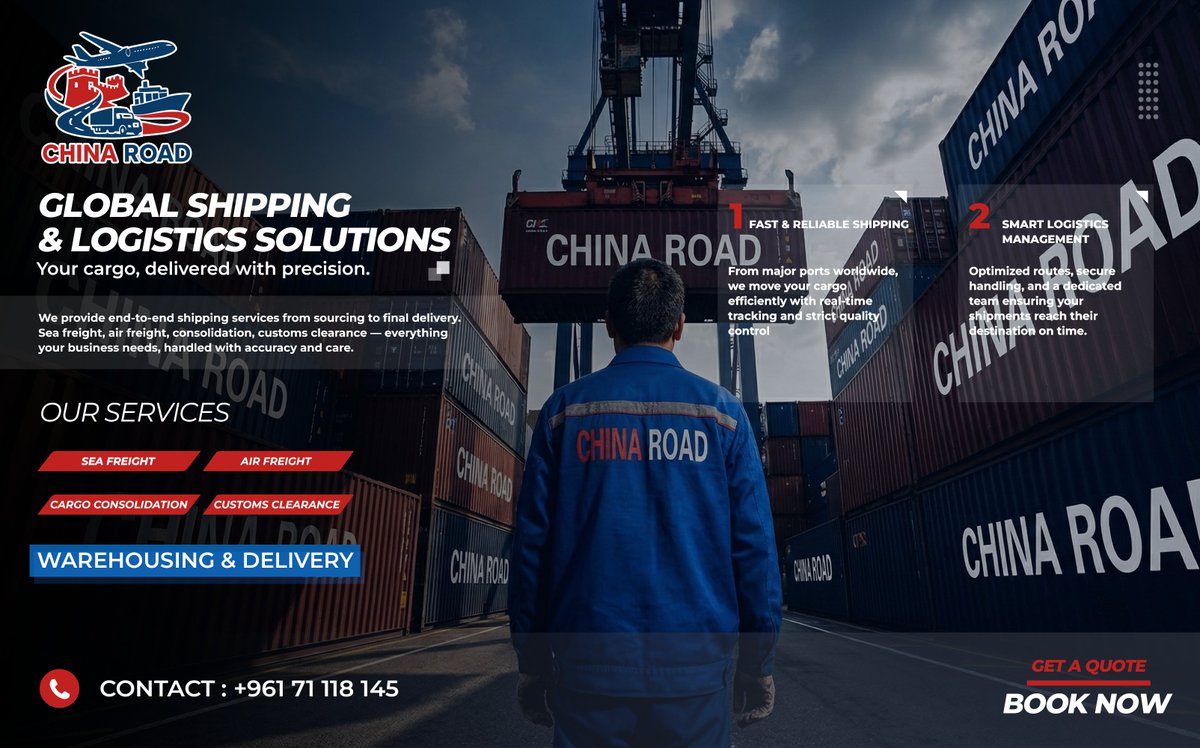 ChinaRoadX's tweet photo. مشهد من واقع عملنا اليومي… شحنات تُدار بدقة، وخدمة تعتمد عليها.
CHINA ROAD — رحلتك اللوجستية تبدأ من هنا. https://t.co/hokwLyLwZe