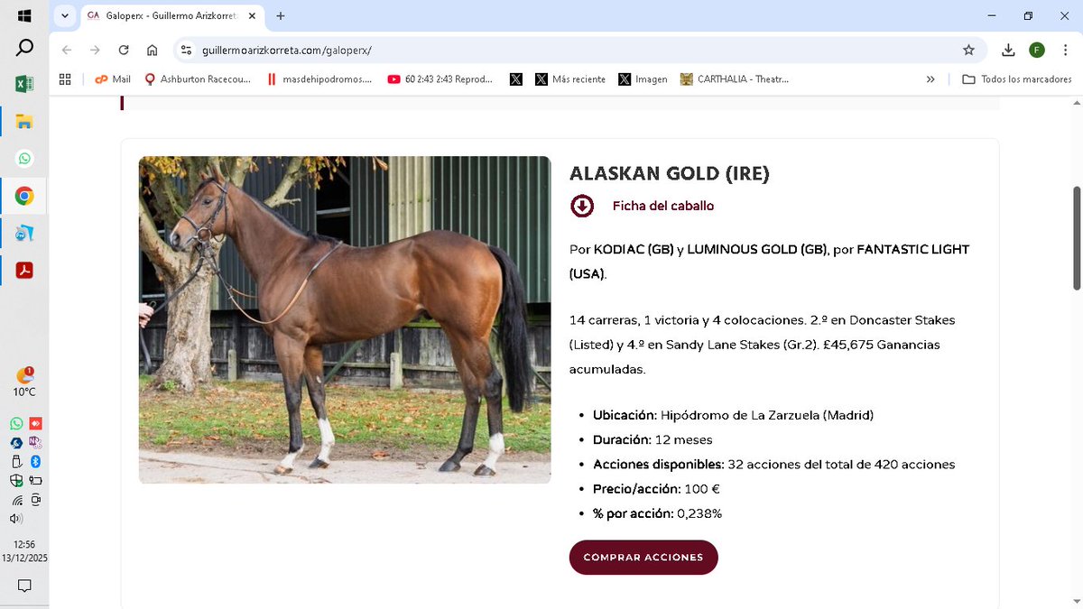 Los que integramos el mundo de las carreras en España venimos de siempre clamando por su mayor extensión
Trasladar la iniciativa de guillermoarizkorreta.com/galoperx/ y <a href="/ArizkorretaR/">Arizkorreta Racing</a> a nuestros  familiares, amistades o conocidos, no afines al sector, sería una acción coherente con ese deseo