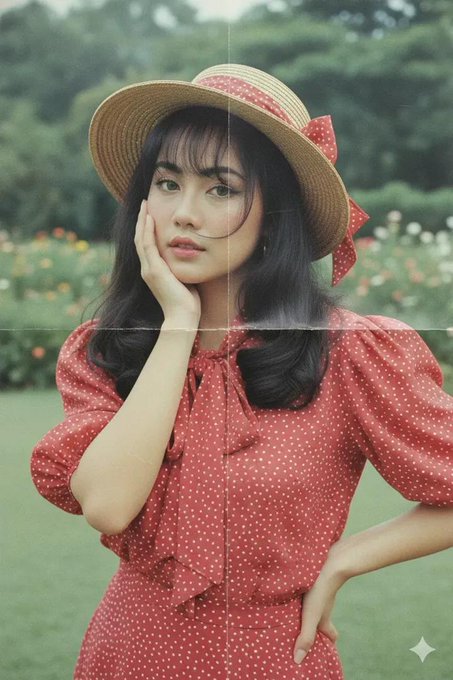 Nano banana pro 

 Create a soft-focus, nostalgic-style self-portrait of a young woman with a volupt