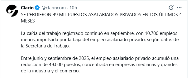 - Y si sale bien?
- 49.000 despidos privados en 4 meses. Sin contar los suspendidos. Esto es un genocidio