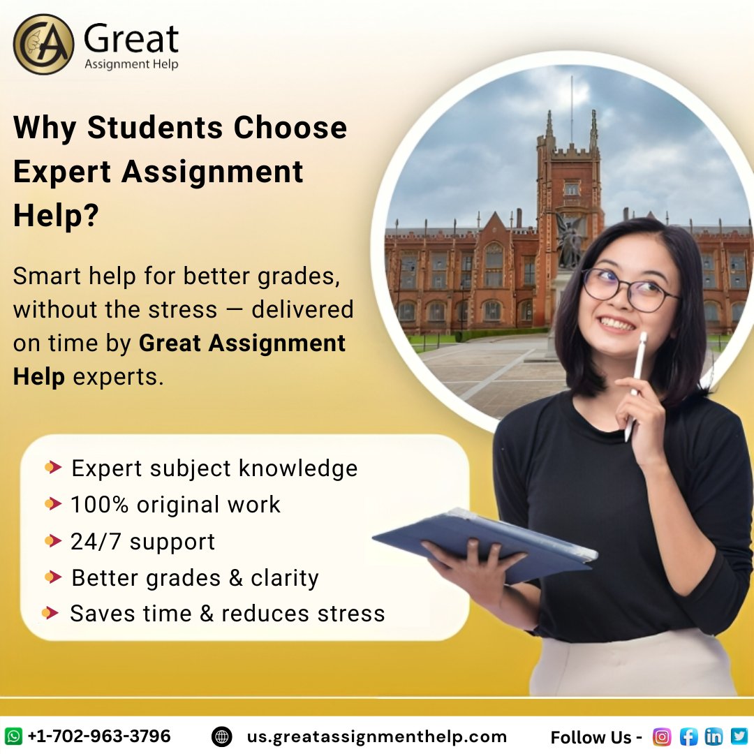 AssignmentGreat's tweet image. Smart assignment help = better grades, less stress 🎓
📞 +1-702-963-3796 | 🌐 greatassignmenthelp.com
#AssignmentHelp #StudentLife #StudySmart