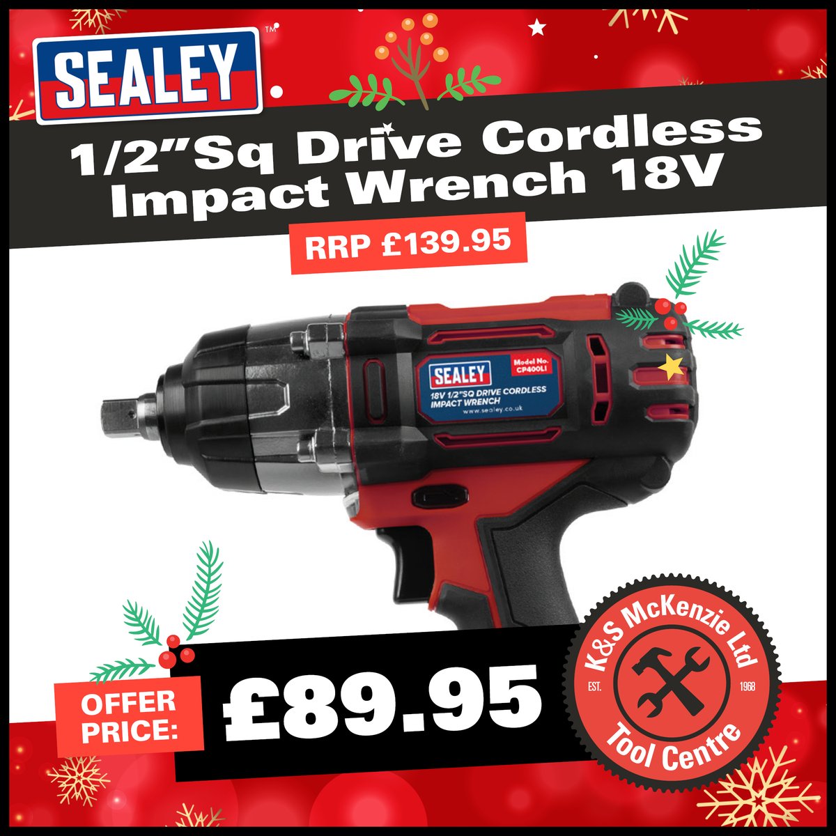 Browse our range of fantastic offers on Sealey products. Packed with great deals and last-minute gift ideas for the DIY lover in your life like this 1/2"Sq Drive Cordless Impact Wrench.

toolcentrecarlisle.co.uk/publications