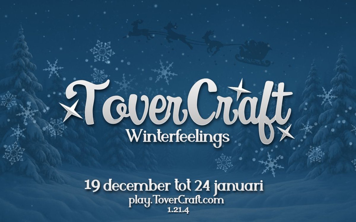 ❄️ ToverCraft WinterFeelings 2025 is officieel aangekondigd! 🎄

🗓️ 19 december 2025 t/m 24 januari 2026
🕗 Opening vrijdag 19 december om 20:00

Port Festia keert terug, later opent Santa’s Workshop.
🎁 Van 19 t/m 25 december elke dag cadeautjes via de Advent Calendar.✨