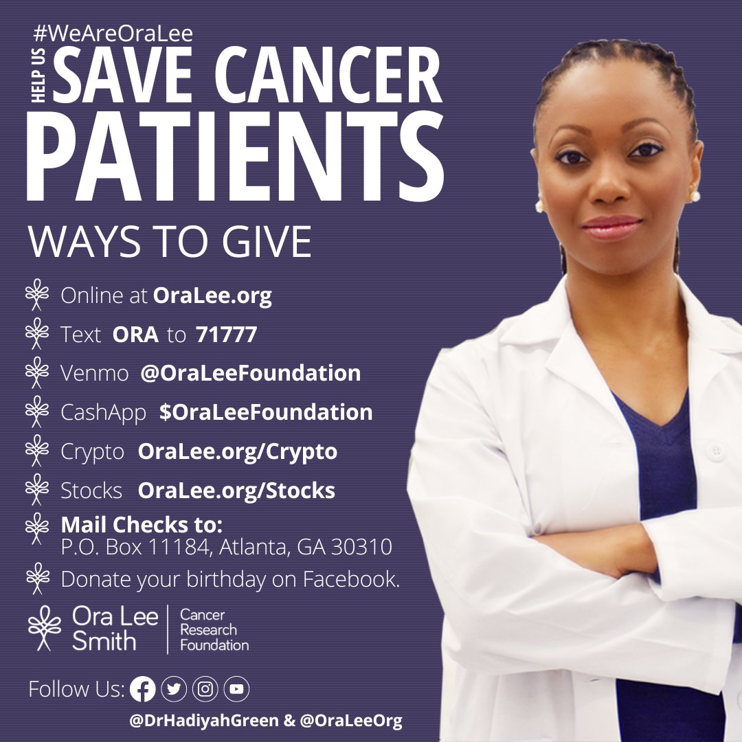 You should make the @OraLeeorg your cancer charity of choice because we are ready to start saving lives. Please help us fund human clinical trials to aid cancer patients and donate at OraLee.org.
