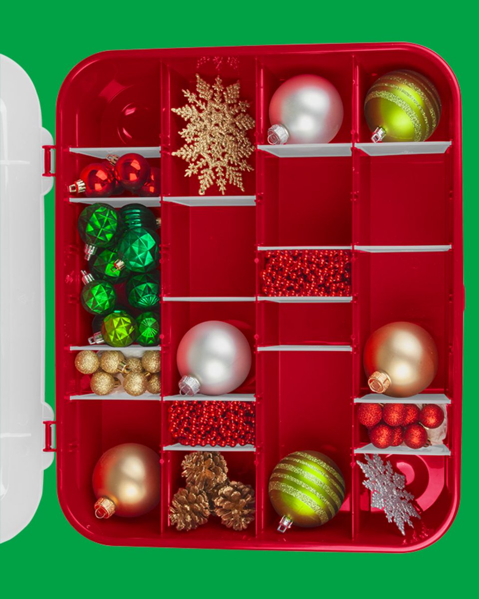 Sterilite_Corp's tweet image. 🌟POV: You opened your Adjustable Ornament Case and are met with nothing but stunning ornaments and stress-free storage!🎄Shop @target to treat yourself this holiday season!🎀 #HolidayStorage #TargetFinds #OrnamentOrganization #Sterilite