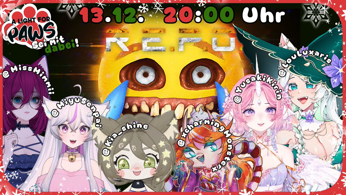 Zusammen mit Miyu, Mimmii, Yusaki, Charming und Lou geht es wieder Schrott sammeln! Und das neue Update hat ein paar neue Monster mit rein gebracht. Was erwartet uns?

Schaut selbst heute Abend um 20 Uhr! 
Twitch.tv/kia_shine #alightforpaws