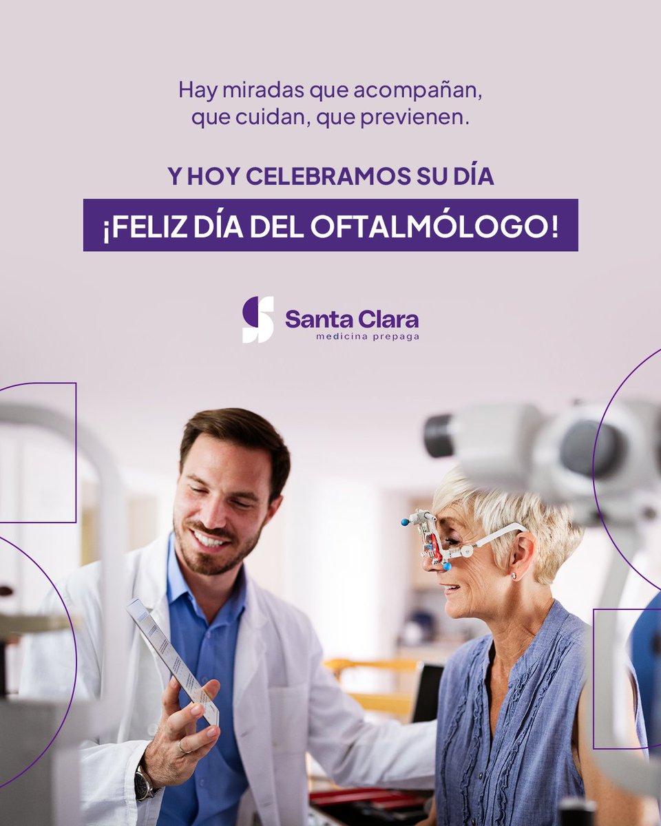 SantaClaraMP's tweet photo. Hay miradas que no solo ven, también comprenden y hoy las celebramos:

👁️ Día del Oftalmólogo

💚 Santa Clara Medicina Prepaga https://t.co/1i60iEXcQX
