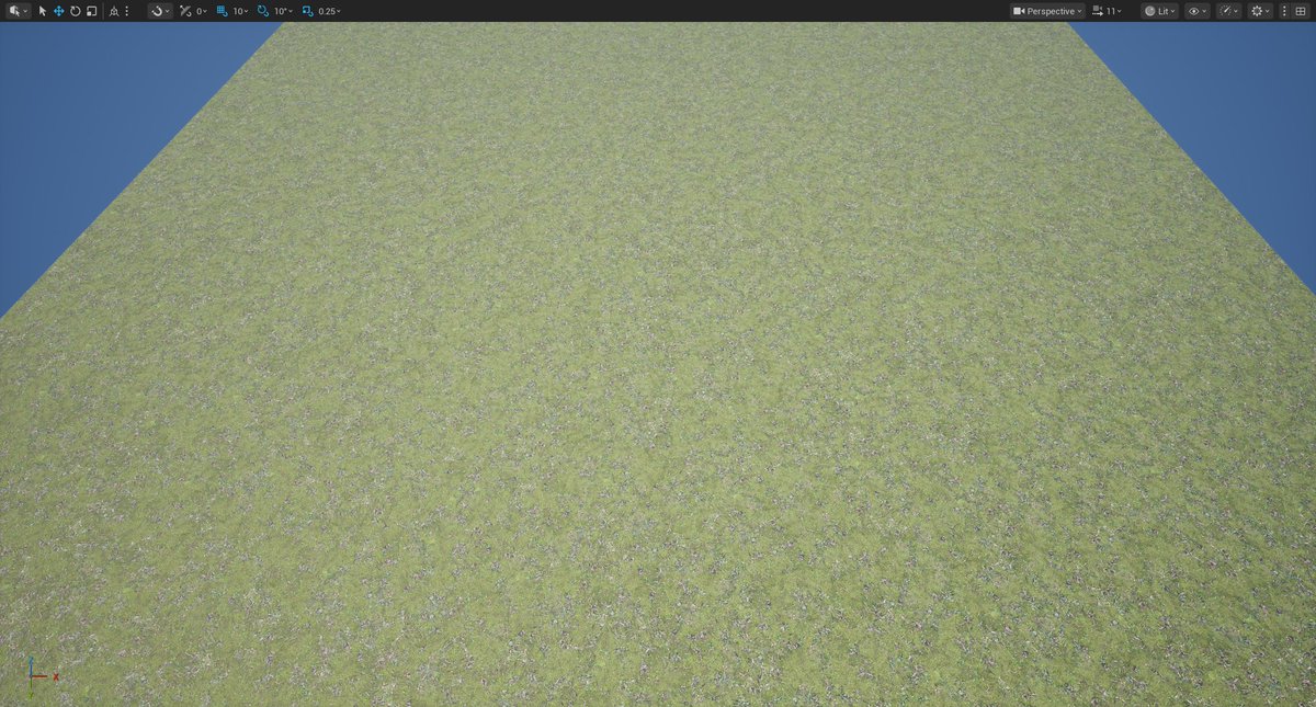 UE5.7で標準ノードとして入ったCell Bombのテスト。 関数の中身を見る限り、City Sampleの実装とほぼ同じだけど、関数の構成が汎用的かつ最適化されてる。 もはや有名な手法だけど、こういった地面系のタイリング感をかなり緩和できる。 #UnrealEngine