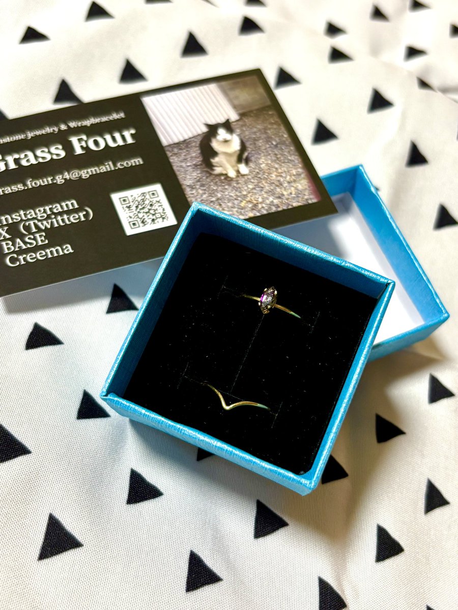 Grass Four様(@FourGrass )でお迎えしたリング！💍石のお名前忘れ