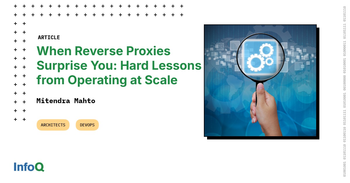 InfoQ's tweet image. #ReverseProxies live at the busiest, most fragile point in modern infra.

⇨The real lessons❓ Hidden costs, mundane failures, human factors at scale.
⇨ The solutions❓ Keep the common path lean. Validate assumptions. Design for humans under stress.

🔗 bit.ly/3JTw6gL