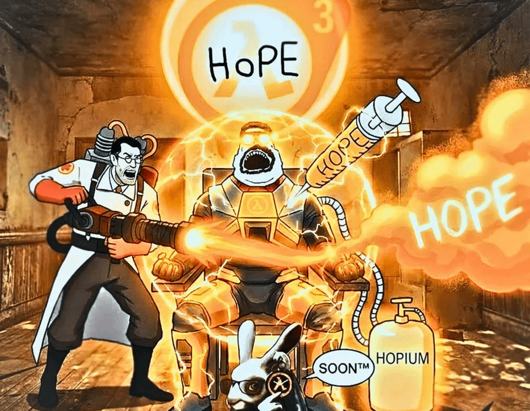 🙃 Apparently Half-Life 3 wasn't announced because of the memory crisis

Insider Gaming's editor Mike Straw shared some details about the recent hopium frenzy:

— The announcement date Mike was given has already passed. He never revealed it because he suspected VALVE was giving