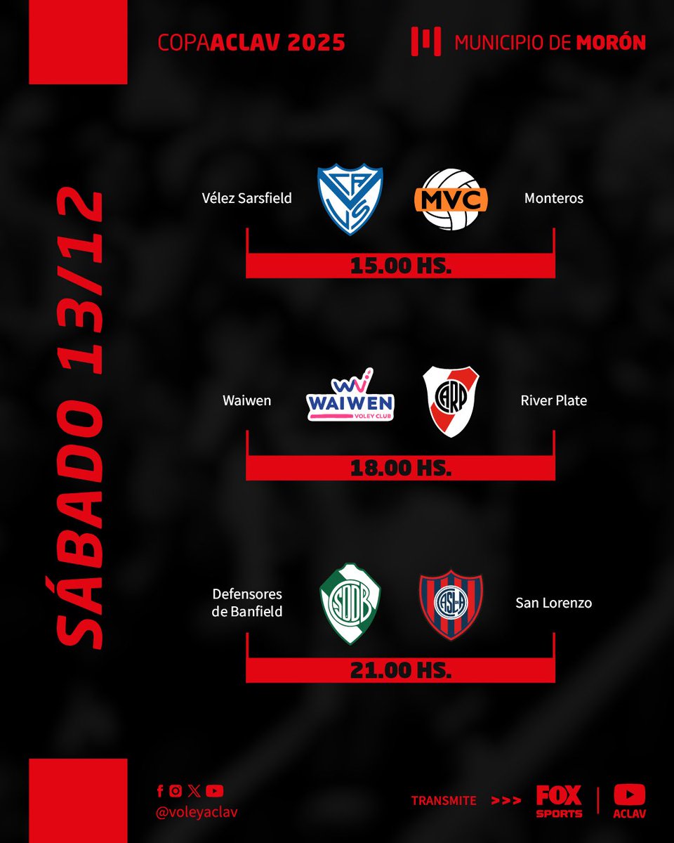 VoleyACLAV's tweet photo. #CopaACLAV DÍA 2️⃣ 🔥

A partir de las 15:00 horas en el Polideportivo Gorki Grana de Morón (Blas Parera 180, Castelar) 📌

¡La entrada es libre y gratuita! Si no podes venir, transmitimos todos los partidos desde nuestro canal de YouTube: Vóley ACLAV 😉📺 https://t.co/vRD37ahEJm