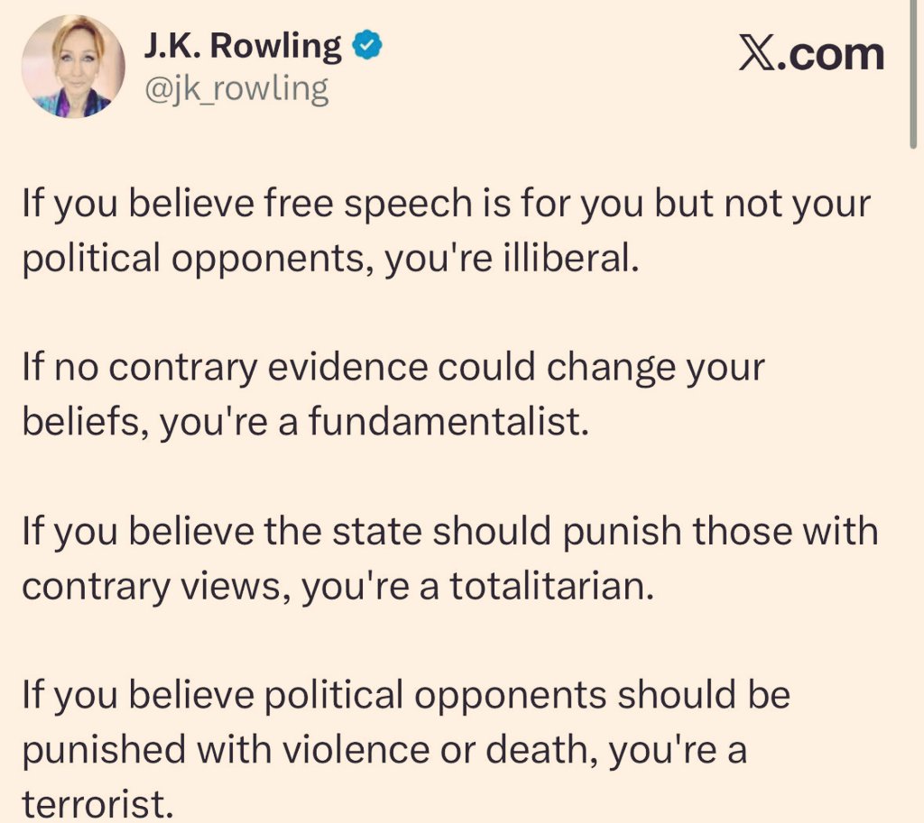 oida_grantler's tweet image. "Wenn du glaubst, freie Rede ist für dich, aber nicht für deine politischen Gegner, bist du illiberal.

Wenn keine gegenteiligen Beweise deine Überzeugungen ändern könnten, bist du ein Fundamentalist.

Wenn du glaubst, der Staat sollte diejenigen bestrafen, die gegenteilige…
