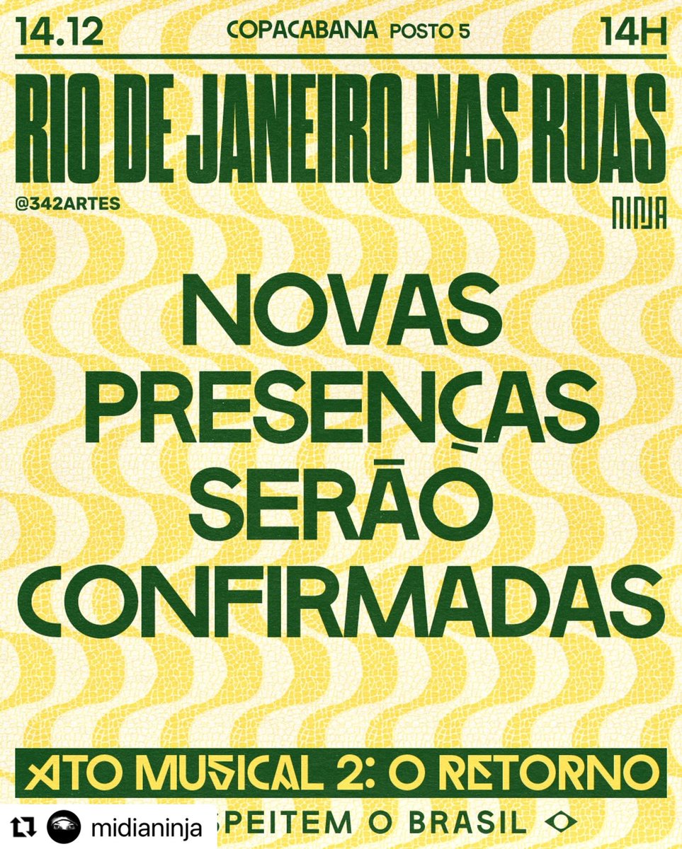 Get @reshare_app • @midianinja Caetano Veloso, Gilberto Gil e Paulinho da Viola voltam a dividir o mesmo palco em um novo ato musical no Rio de Janeiro. Três pilares da música brasileira se reencontram nas ruas para pedir respeito pelo Brasil e levantar a voz contra os