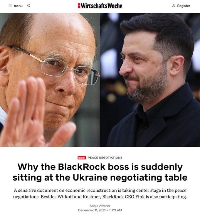 Envoyez vos enfants mourir pour blackrock bande de cons 
3 quarts des français préfèrent accuser poutine que de se demander pkoi le patron de blackrock participe aux réunions sur l Ukraine
Des veaux ces Français
