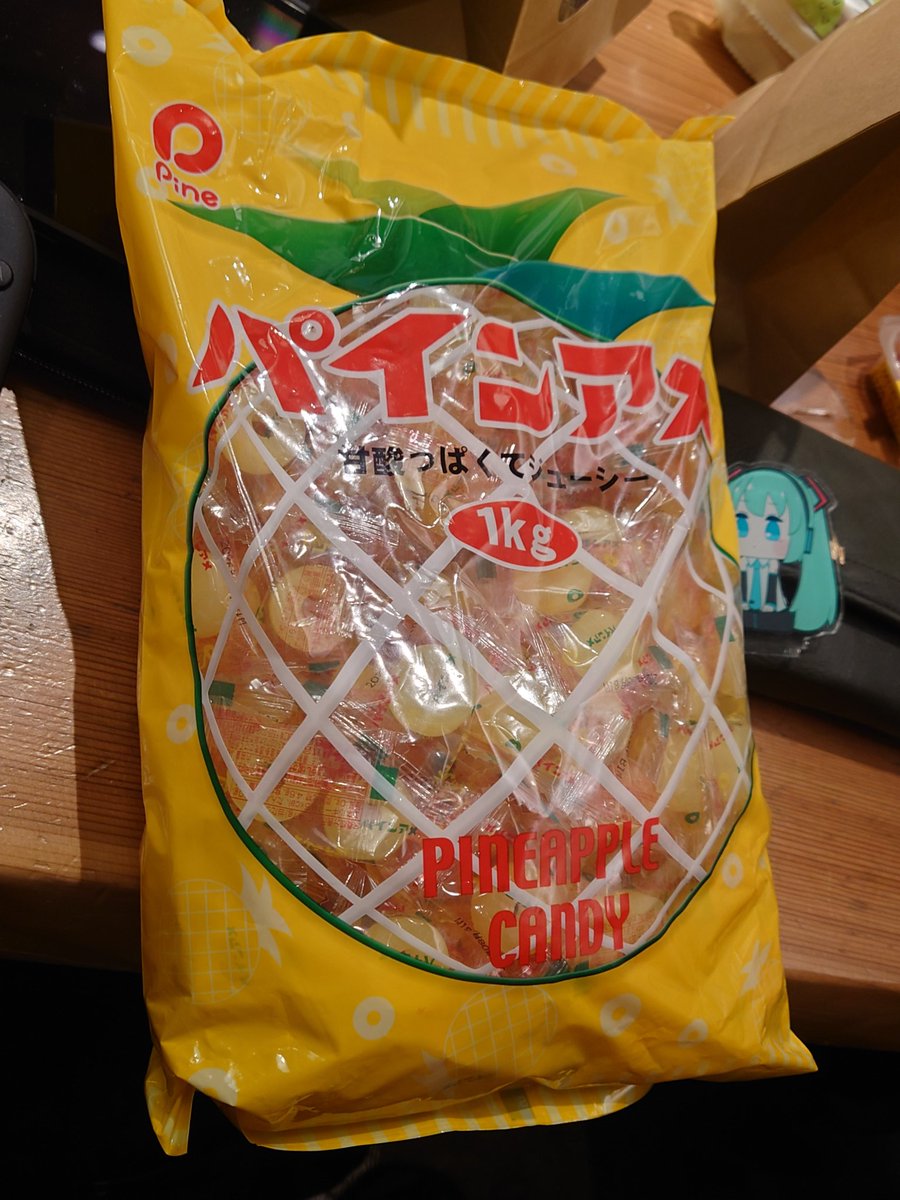 今年のネガメ君誕生日プレゼンツはパイン飴1kgと早苗コスAVでした
