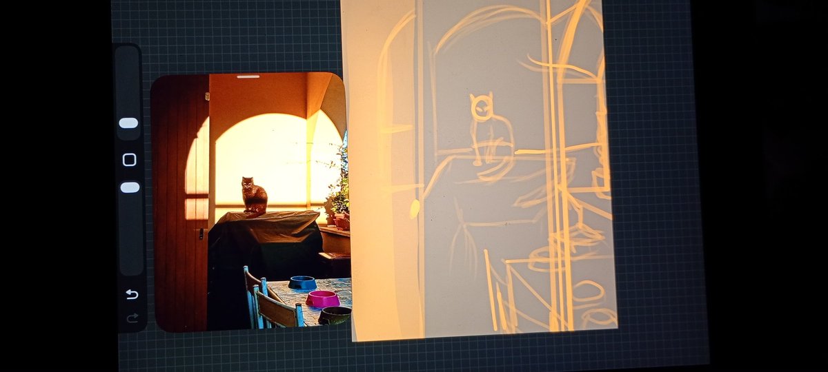 Lylybug04's tweet photo. My cat decided to pose in an aesthetic way So what are you doing? Aren't you drawing it? Oh no, you don't think so (please help me, I don't know what I'm doing🫠🫠) 

#smallartist #cat #sunset #compositionstudy #iguess? https://t.co/lCBBkGQdod