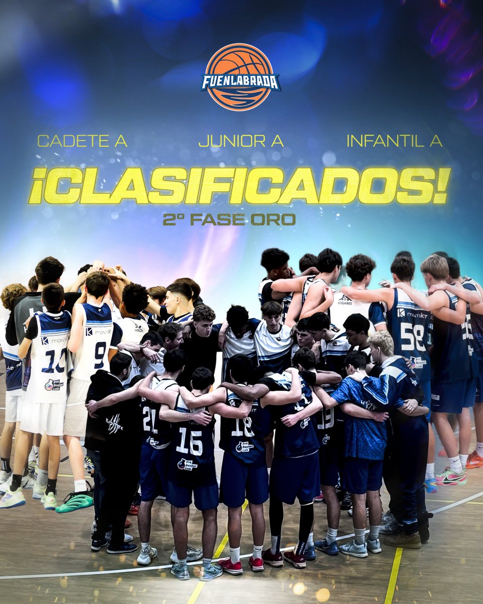 🙌 GRAN actuación de NUESTRA CANTERA

🤩 Nuestros chicos del junior A, Cadete A e Infantil A se han clasificado para la 2ª Fase de liga Oro.

✍️¡Entre los seis mejores equipos de Madrid!

💙 ORGULLOSOS de vosotros

#FuenlADN