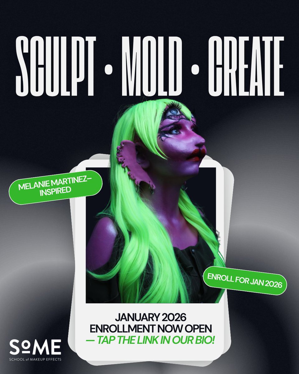 So_makeupeffect's tweet image. Sculpt • Mold • Create ✨
January 2026 enrollment is now open.

⏳ Limited seats available

👉 Enroll for January 2026 — tap the link in our bio!

#SFXMakeup #SpecialEffectsMakeup #SFXArtist #MakeupEffects #FXMakeup #ProstheticMakeup #CharacterMakeup #SchoolOfMakeupEffects