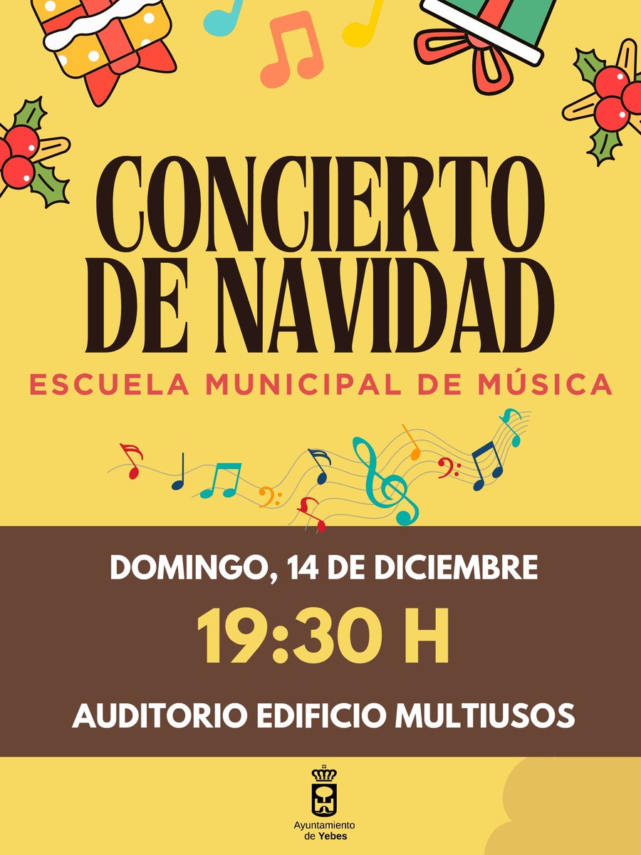 🎶Nuestra Escuela Muncipal de Música nos deleitará este domingo con su tradiconal Concierto de Navidad🎄

A partir de las 19:30 horas en el Auditorio del Edificio Multiusos de Valdeluz.