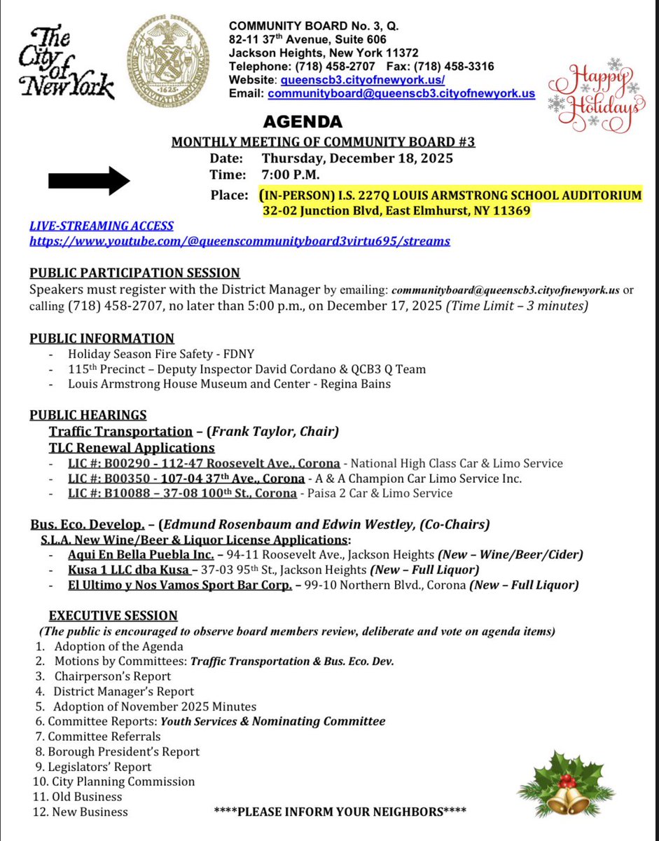 Queens Community Board 3 tweet media