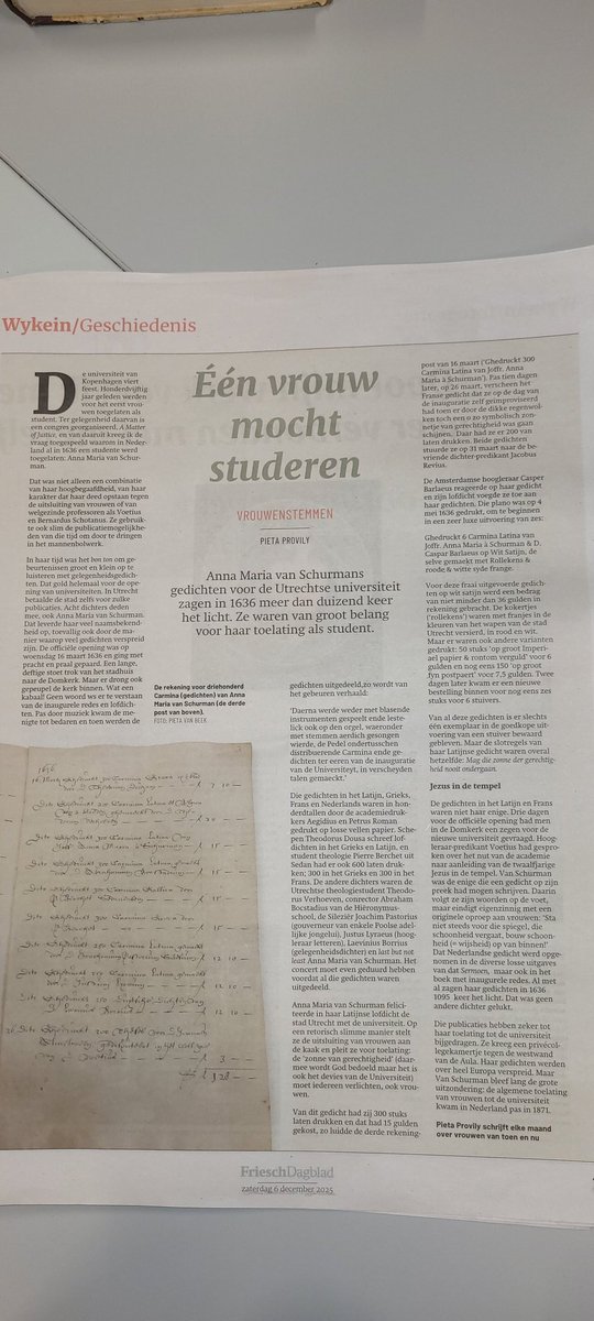 Ida Gerhardt en Anna Maria van Schurman
De natuur ging Gerhardt dwars door het hart.
Dat ze mij aanmoedigde tot de studie van Anna Maria van Schurman nog voordat ik begon met mijn tweede studie Klassieke Talen, weten de lezers van de Brieven van Overzee Ida Gerhardt nabij.