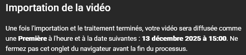 Ça boom les djeuns ? Pour voir ce grand projet ça sera à partir de 15h !

Le lien sera le suivant (si j'ai pas fait n'importe quoi...) :

youtu.be/48acM9AeYGA