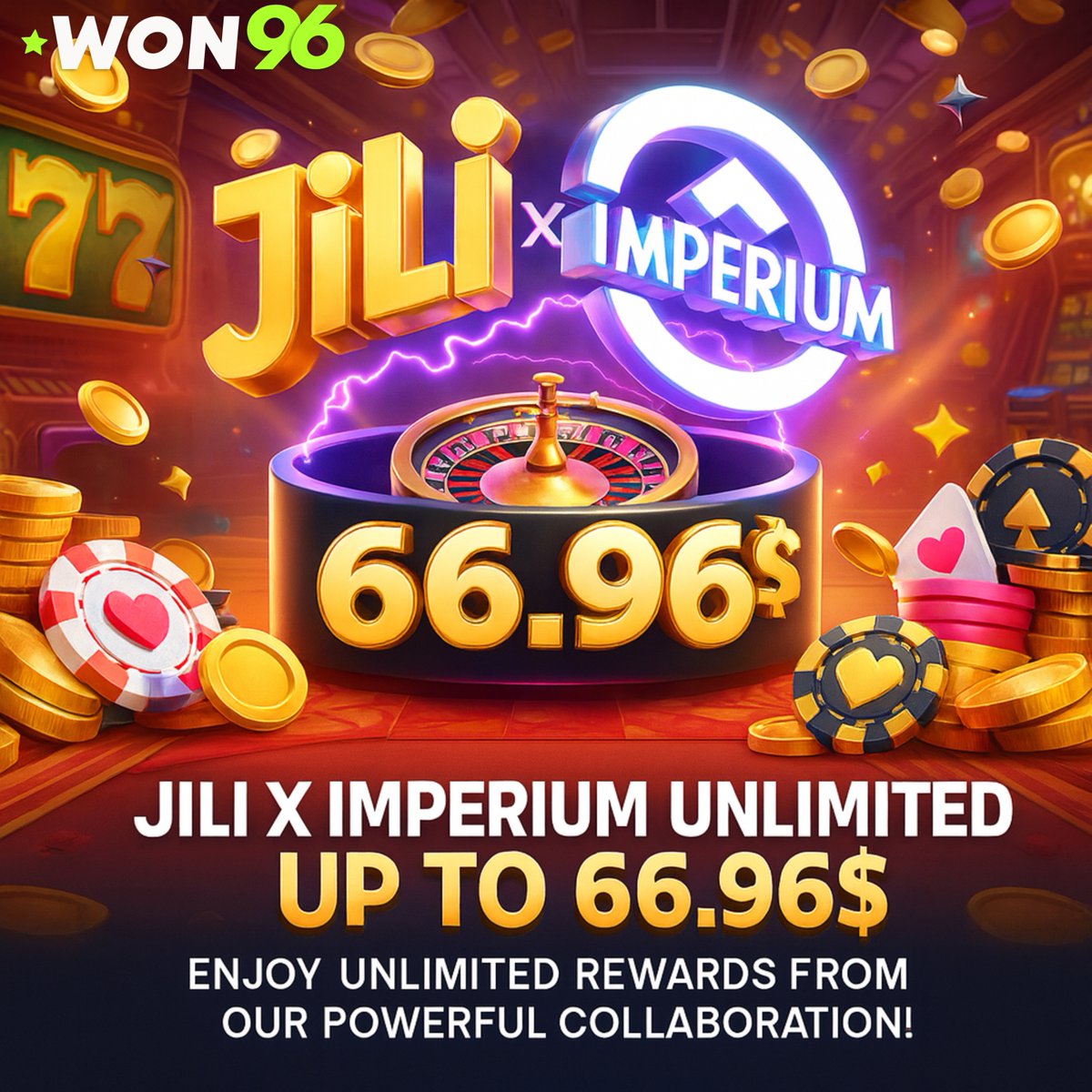 Won96Aud_fun's tweet photo. Oi mate, ready to snag some bloody ripper rewards? Jump into the JILI x Imperium collab on WON96 and pocket up to $66.96 like a true legend!

Play now 👉 https://t.co/0iJ04mjpjJ #WON96 #BigWin #AussieCasino https://t.co/ka6XU195kb