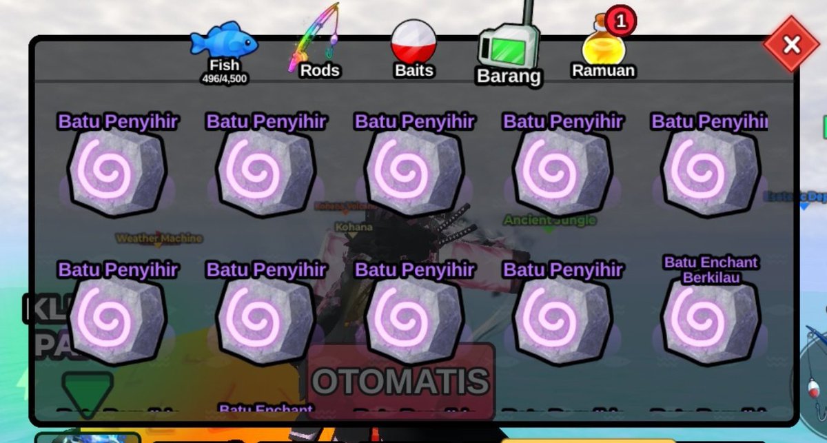 WTS keperluan / kebutuhan fish it!

- totem luck/mutation 3 totem/5k
- batu enchant 12 batu/1k

totem siap antar ke seluruh penjuru dunia.
avail qris, dana, gopay.
#zonauang