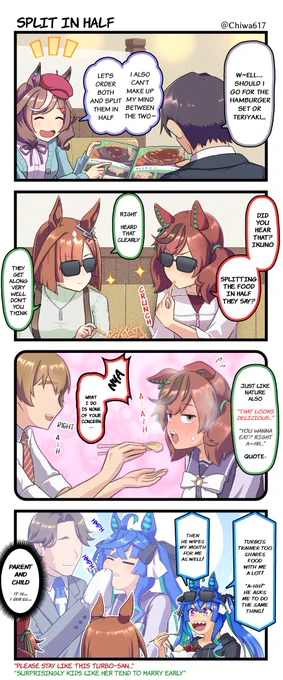 Umamusume English Translation
"Nature and others spying on Machitan's outing"

#NiceNature
#Umamusume
#UmaTranslations
#英訳 