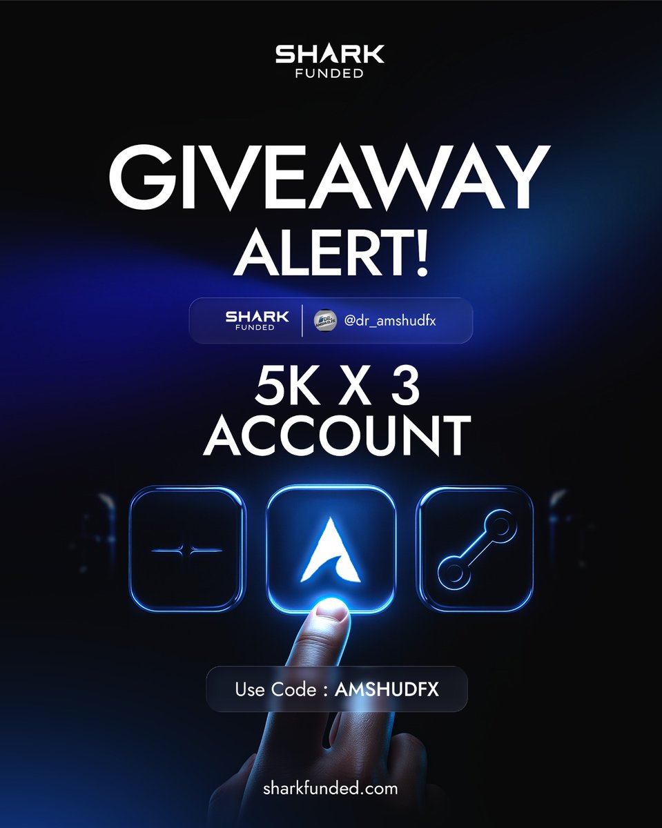 dr_amshudfx's tweet photo. 🚀3×$5,000 Challenge Giveaway🎁
In partnership with SharkFunded✨

How to enter:
✓Follow @dr_amshudfx @SharkFundedfirm @sharkfundedaff @ibrahimshkh10 @Eurusd_killer
@saadahfx
✓Like &amp; Repost this post
✓Tag 3 friends
✓Join :https://t.co/7gqlMcqxRo

Don’t miss your shot—join now https://t.co/VOUMgJd2zp