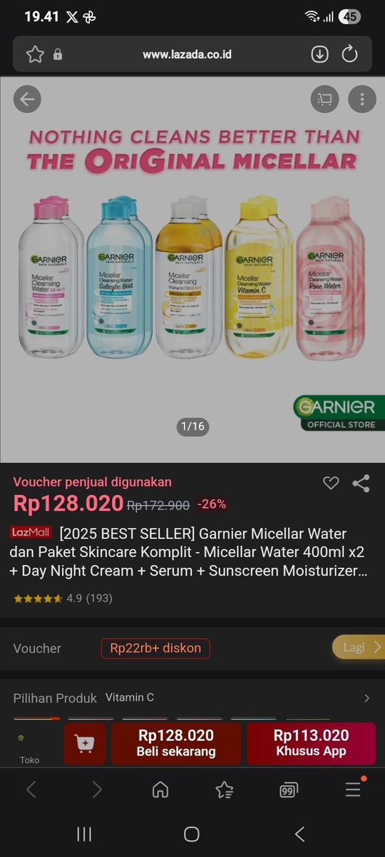 libwrty's tweet image. Lagi kalap belanja di Promo LazBeauty 1212, brand favorit kayak wardah dan maybelline lagi turun harga di lazada 12.12 promo habis-habisan, sayang banget kalo dilewatin.

lazada.co.id/i8160412752-s1…