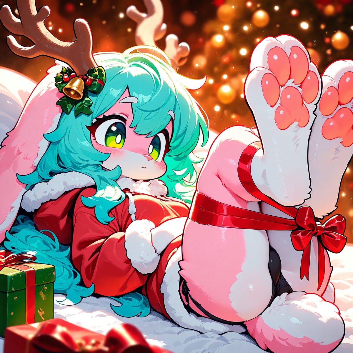 Oyxmox's tweet image. A bunny gift 🩷🐰 OC @Shgrr_Ami